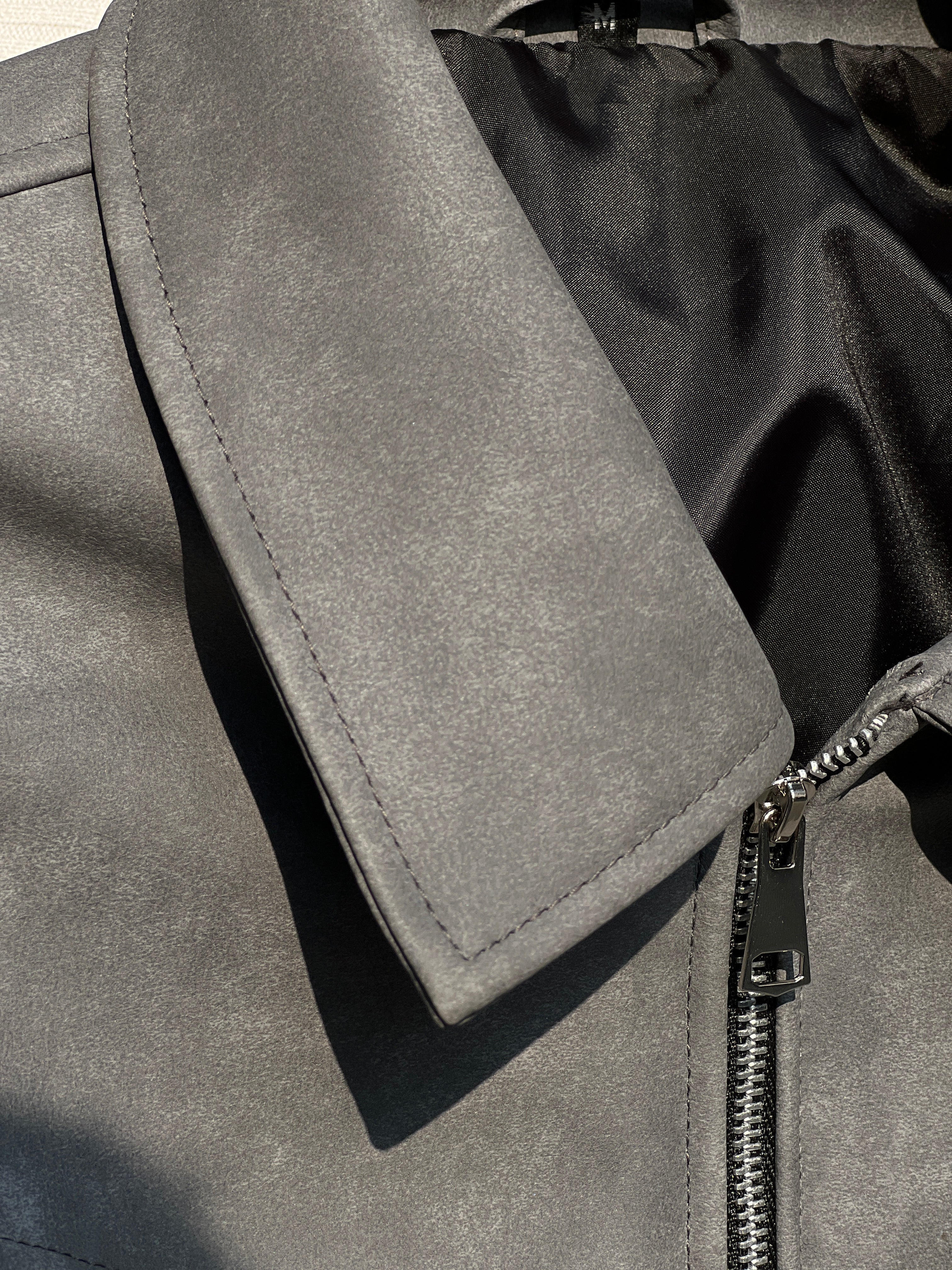 NETFLIX STYLE GREY IMPORTED LEATHER JACKET