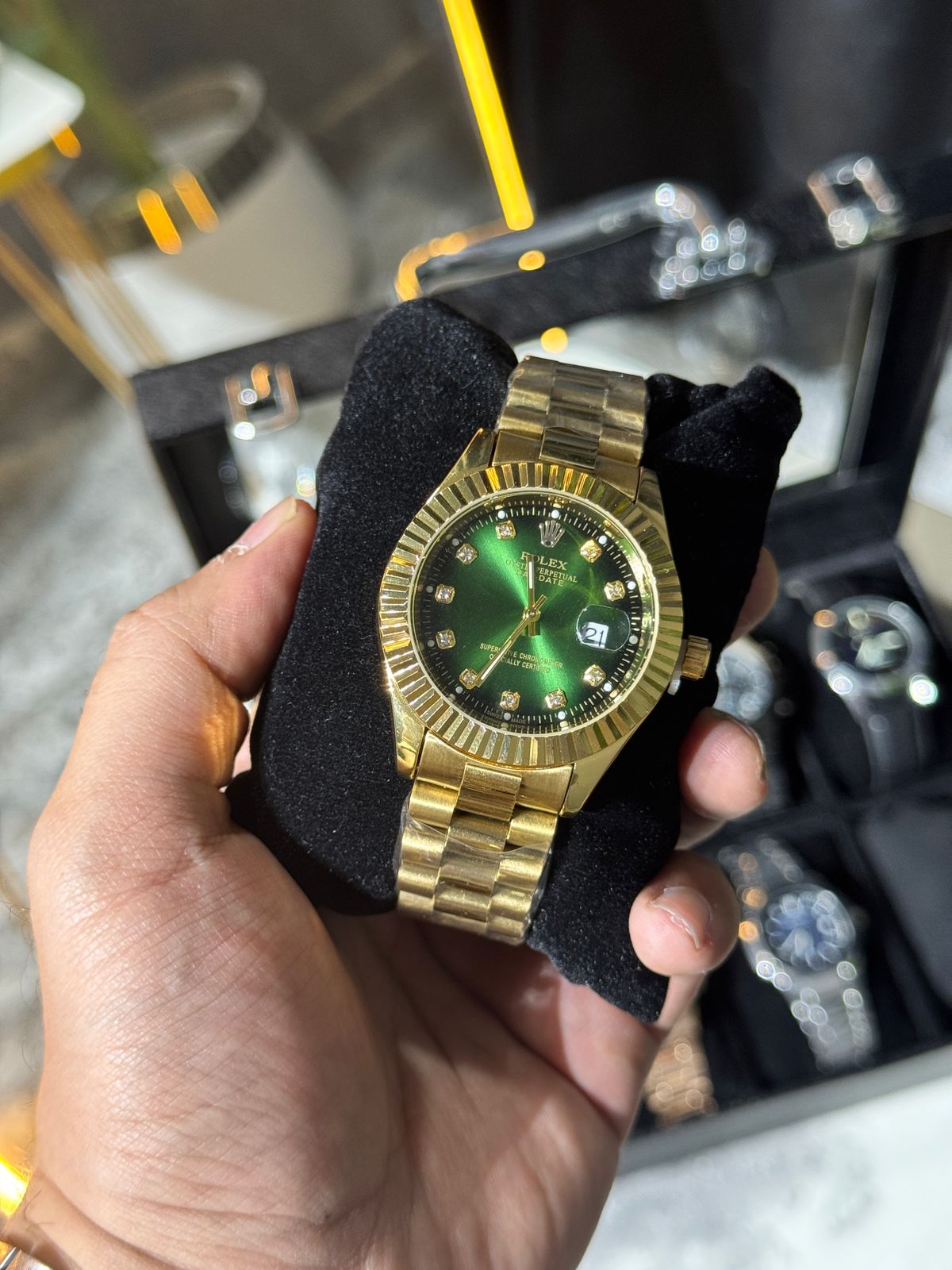 LUXURY ROLEX FULL GOLDEN WITH GREEN DIAL | PREMIUM SERIES