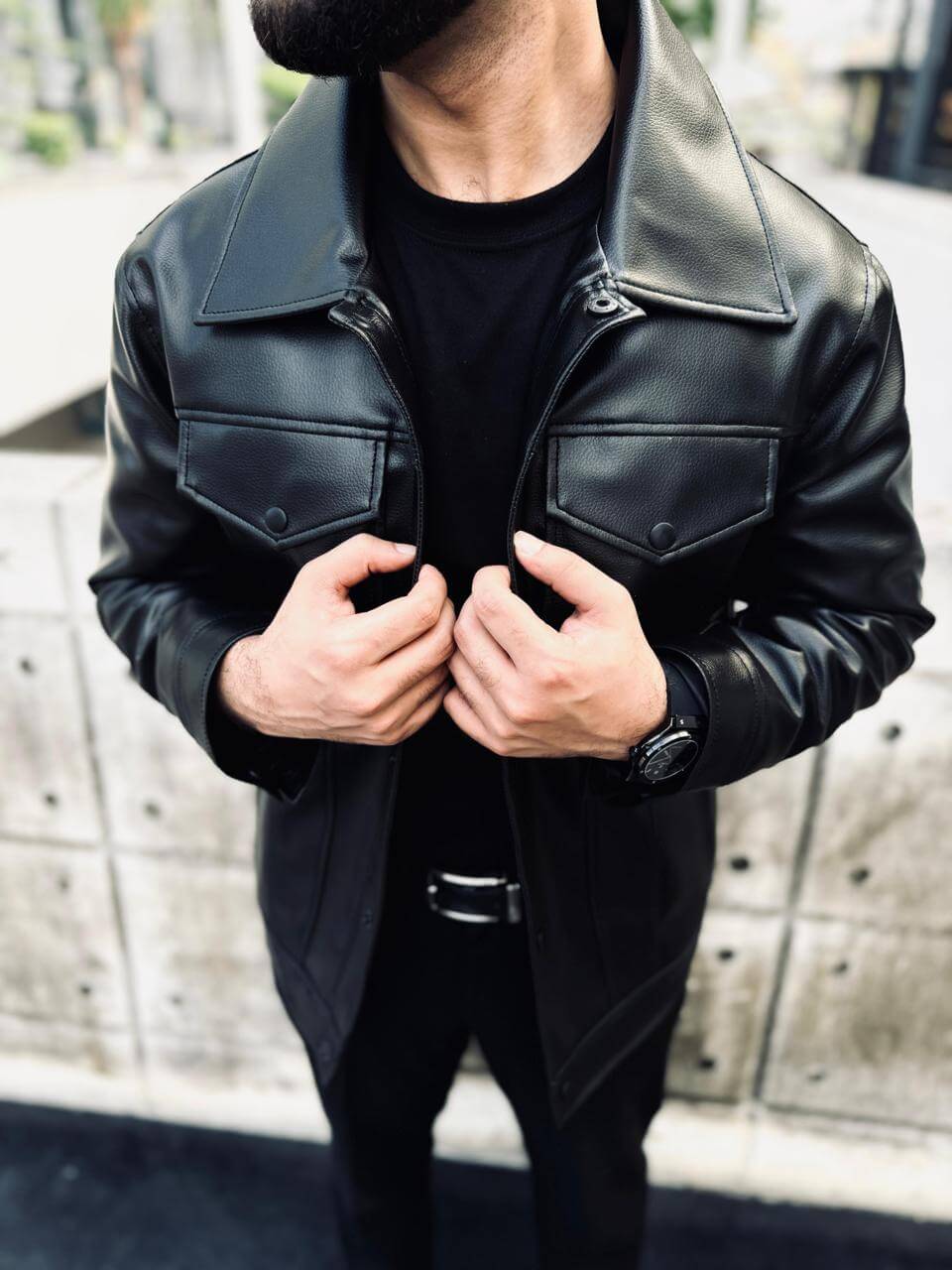 Black Flap Pocket Mafia Jacket