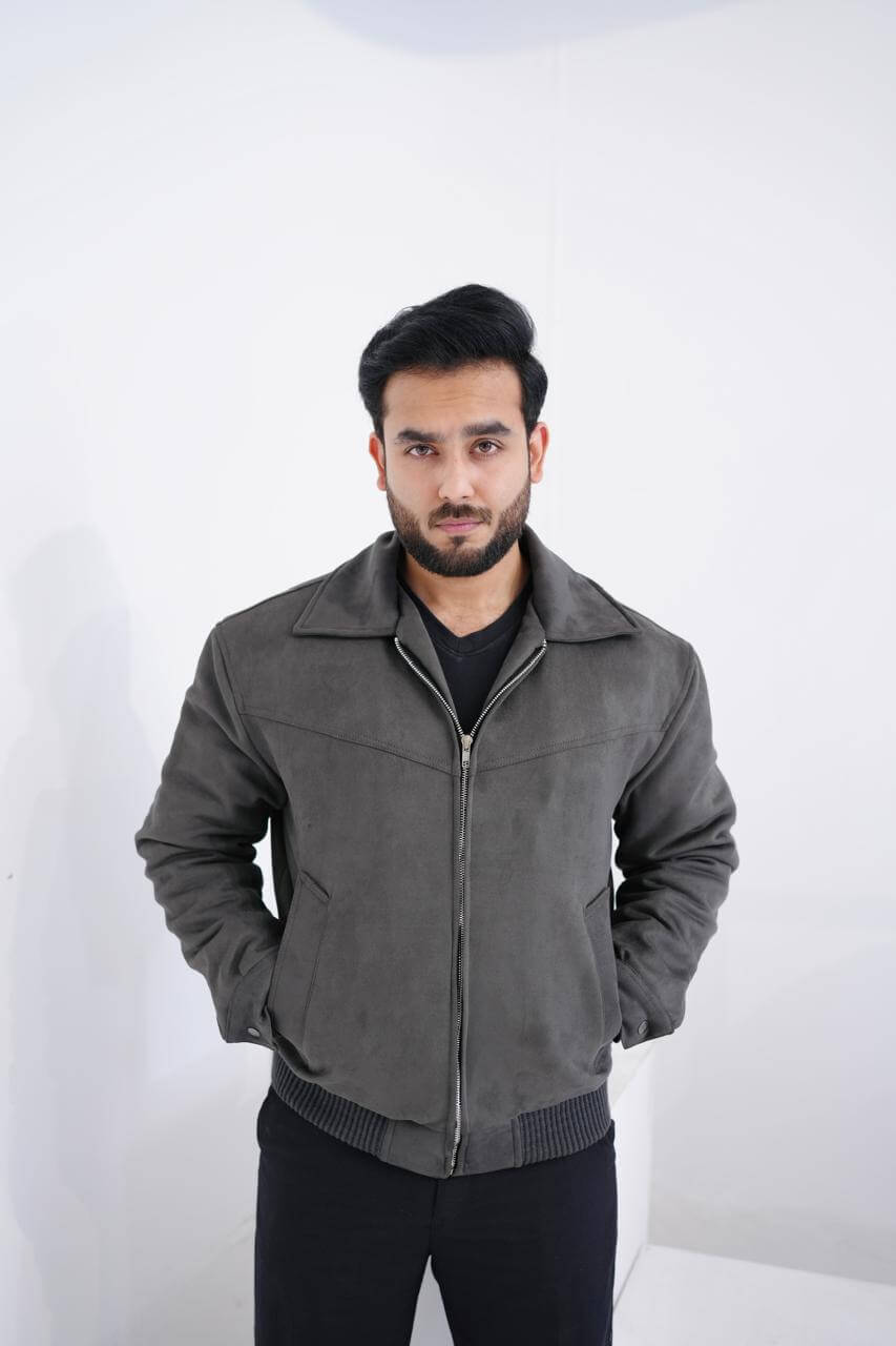 Men’s Premium Grey Suede Jacket