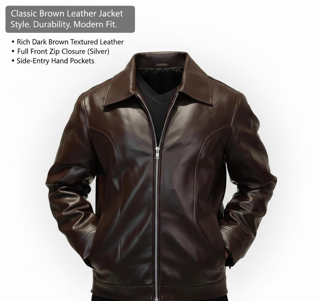 Men’s Coffee Brown Mafia Style Jacket