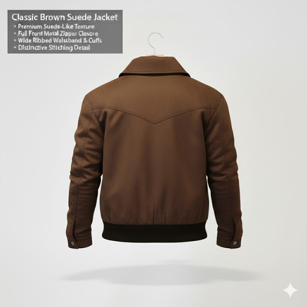 Men’s Premium Chocolate Brown Suede Jacket
